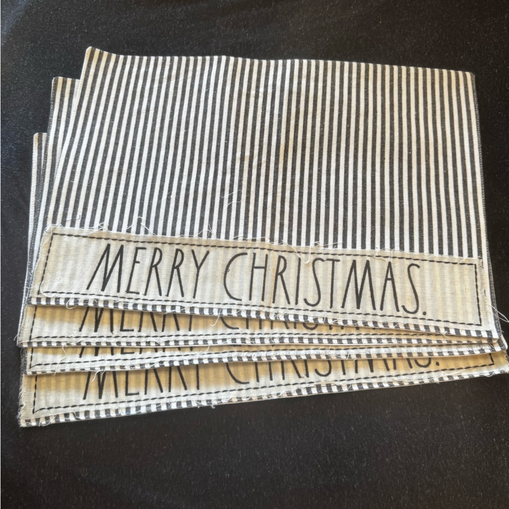 Rae Dunn Merry Christmas Placemats Set of Four - 100% Cotton